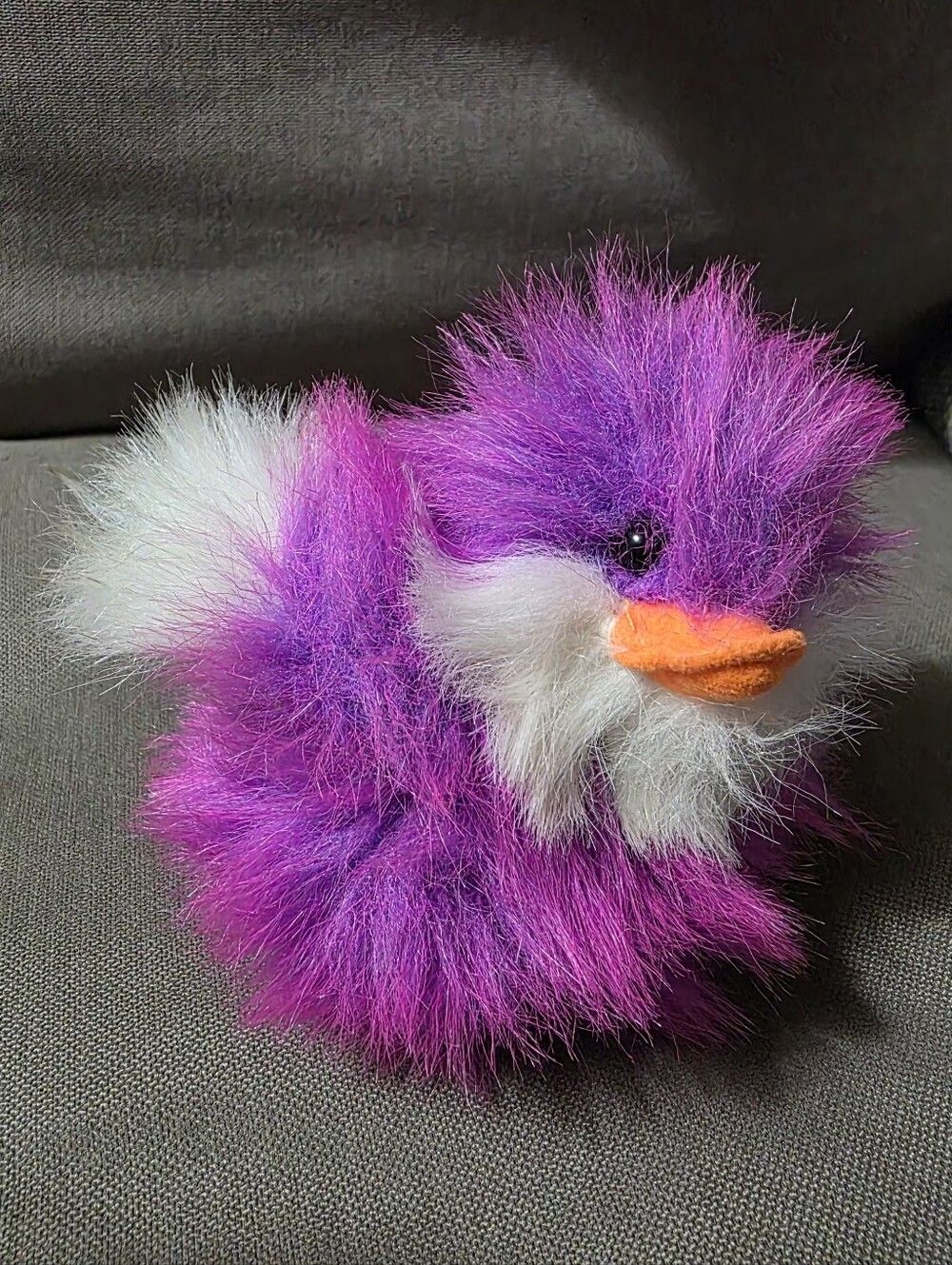 Waddles Russ Berrie Duck Plush Fluffy Hot Pink-Purple 6 Inch #259